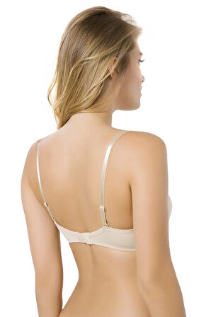 7010 Micro Kaplı Kulaksız Push Up Balenli Silikonlu Sütyen