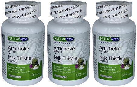 Artichoke Milk Thistle Extract 3x120 Tablet Enginar Deve Dikeni Ekstresi