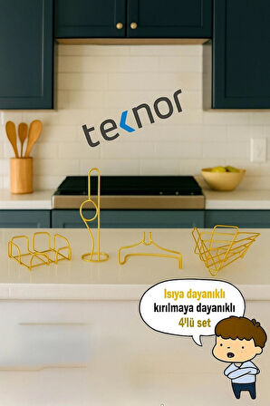 4'lü Servis Sunum Seti, Kağıt Havluluk, Kare Peçetelik, Üçgen Meyve Sepeti, Üçgen Nihale