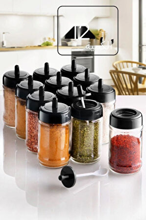 Kendinden kaşıklı baharatlık 12li set