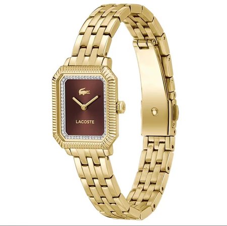 Lacoste Parisienne Kadın Kol Saati Altın Rengi Çelik Dikdörtgen Kasa 23 mm