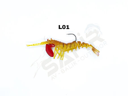 Sea Horse Manic Shrimp 3D Karides 7 cm. Sahte Silikon
