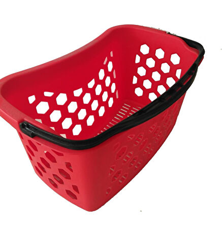 2 Adet Fasulye Tipi Plastik Alışveriş Sepeti - Market El Sepeti Mavi