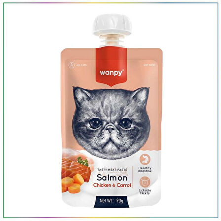 Wanpy Taze Somonlu&Tavuklu Kedi Et Ezmesi 90 gr