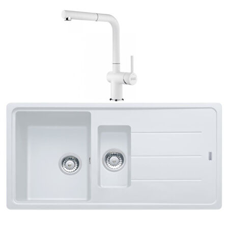 Franke Basis BFG 651 Bianco Granit Evye Active Batarya Set