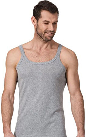 122 Tam Pamuklu Ribana Ince Askılı Erkek Atlet Beyaz