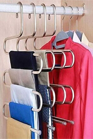 5 Katlı Metal Pantolon Eşarp Askısı