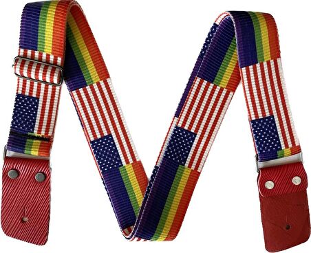 G-Strap Stars & Stripes Deri Uçlu Ukulele  ve Gitar Askısı