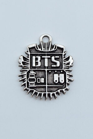 Minimal BTS Army Gümüş Kaplama Kolye Ucu