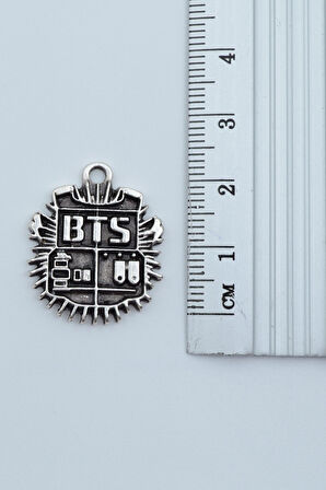 Minimal BTS Army Gümüş Kaplama Kolye Ucu