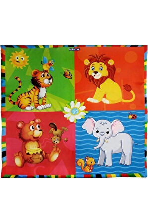 Babymol Çıngıraklı 4 Oyuncaklı Bebek Aktivite Minderi Bebek Oyun Parkı Yatağı