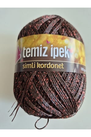 İPEK Temiz Simli Kordonet Koyu Kahve Bakır Sim