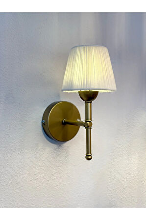 Süet Kadife El Yapımı Kablosuz Pilli Ledli Aplik - Alt Eskitme Gold