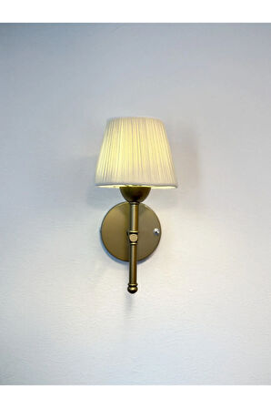 Süet Kadife El Yapımı Kablosuz Pilli Ledli Aplik - Alt Eskitme Gold