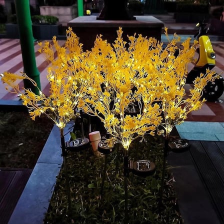 2 Adet Güneş Enerjili Suya Dayanıklı Bahçe Çim Yolu Peyzaj İçin LED Işıklı Kolza Tohumu Çiçeği lc-105