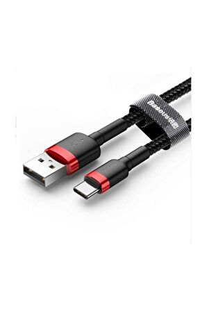 Cafule Kablo USB  Type-C 3A 0.5 M Kırmızı+Siyah