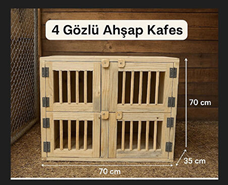 4 Gözlü Ahşap Kafes – Doğal Ahşap, El Yapımı
