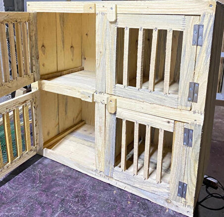 4 Gözlü Ahşap Kafes – Doğal Ahşap, El Yapımı