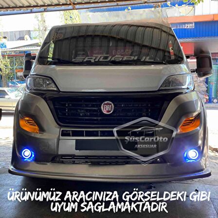 Fiat Ducato Uyumlu Üniversal Mercekli Angel Sis Farı Metal Su Geçirmez 76 mm Sarı Halkalı Gündüz Farı Angel Eyes 2 Adet