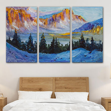 Harita Sepeti Rusya Karlı Dağları Manzarası Duvar Tablosu-1235