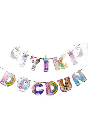 Karakterli İyiki Doğdun Uzar Banner Unicorn