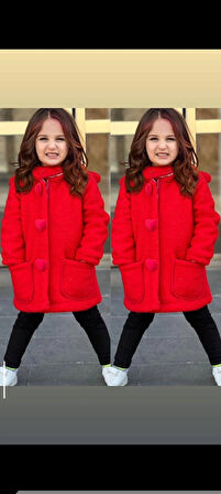 Kız Çocuk Kırmızı Mont 