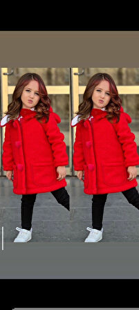 Kız Çocuk Kırmızı Mont 