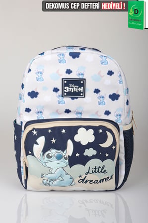x Dekomus Lisanslı Stitch Little Dreamer Collection Tek Bölmeli Küçük Boy Anaokul Çantası