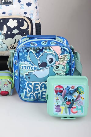x Dekomus Lisanslı Stitch Little Dreamer Collection Tek Bölmeli Küçük Boy Anaokul,Beslenme ve Kalem Çantası,Beslenme Kabı ve Matara Seti