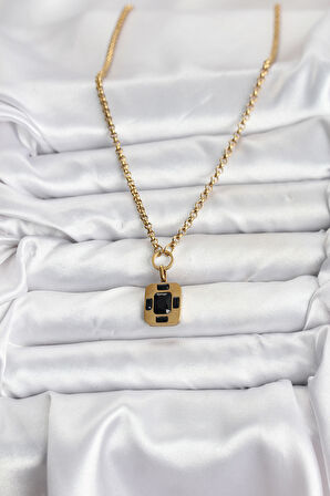 316L Çelik Zincir Gold Renk Vintage Model Kadın Kolye
