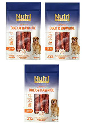 Nutri Canin Rawhide Ördekli Köpek Ödülü 80 Gr. X 3 Adet