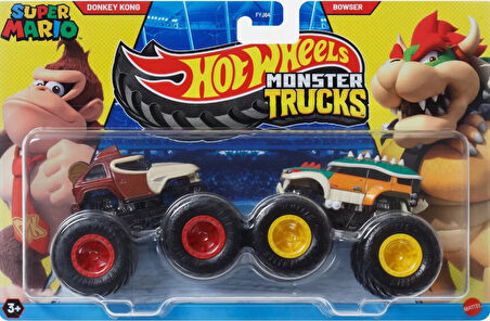 Hot Wheels Monster Trucks 1.64 Scale 2 Pack DONKEY KONG - BOWSER