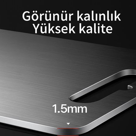 Paslanmaz Çelik 304 Kalite Antibakteriyel Kesme Tahtası Kaymaz Tabanlı 37x29 CM