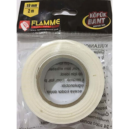 Çift Taraflı Köpük Bant 19mm x 2m 1 adet