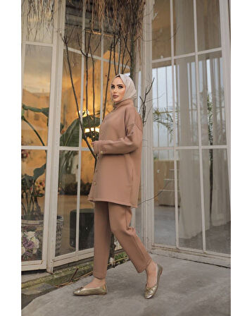 HAKİM YAKA SCUBA TAKIM Camel