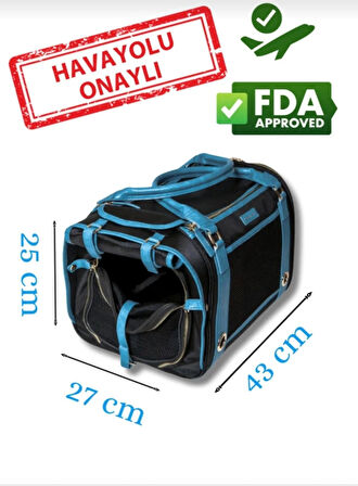 STRONG CLOWS  HAVA ONAYLI KEDİ KÖPEK TAŞIMA  ÇANTASI MAVİ