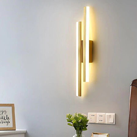 2 ADET Elektrikle Çalışır, 12 Watt , 3000 Kelvin Gün Işığı Led Aplik, İç Merkan Led Duvar Armatürü