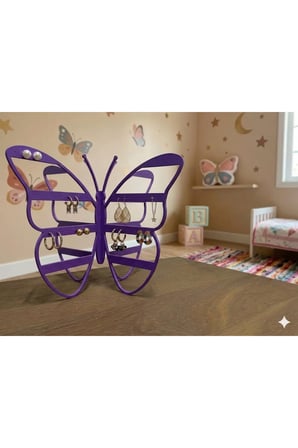 Modern Mor Küpe Standı, 108 Delikli Takı Düzenleyici, Takı Standı , 4 bölmeli Küpe Organizer