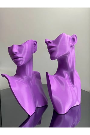 Mor Renk Dekoratif Takı Mankeni 2'li Set Takı Teşhir Standı 23 ve 21 Cm Takı Organizer Küpe Kolye