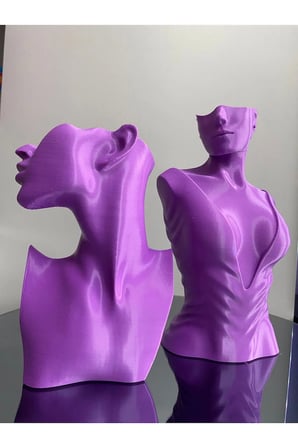 Mor Renk Dekoratif Takı Mankeni 2'li Set Takı Teşhir Standı 30 ve 23 Cm Takı Organizer Küpe Kolye