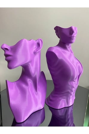 Mor Renk Dekoratif Takı Mankeni 2'li Set Takı Teşhir Standı 30 ve 23 Cm Takı Organizer Küpe Kolye
