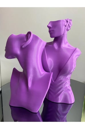 Mor Renk Dekoratif Takı Mankeni 2'li Set Takı Teşhir Standı 30 ve 23 Cm Takı Organizer Küpe Kolye