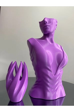 Mor Renk Dekoratif Takı Mankeni ve El 2'li Set Takı Teşhir Standı 30 Cm Takı Organizeri Küpe Kolye