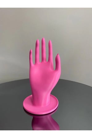 18 CM Pembe Dekoratif Beyaz El Takı Mankeni, Yüzük Standı, Ürün Sergileme Standı, Organizer