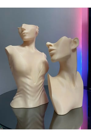 4lü Set Bej Dekoratif Takı Organizer Manken Standı Makyaj Mücevher Kolye Tasarım Sergi Yüzük