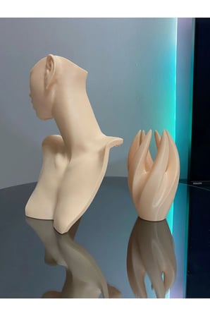 21cm 2'li Set Ten Renk Dekoratif Takı Organizer Mankeni Standı Set Şık Makyaj Mücevher Kolye Sergi