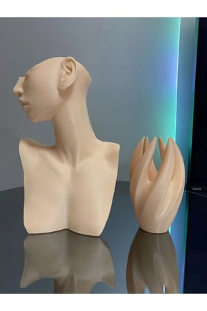21cm 2'li Set Ten Renk Dekoratif Takı Organizer Mankeni Standı Set Şık Makyaj Mücevher Kolye Sergi