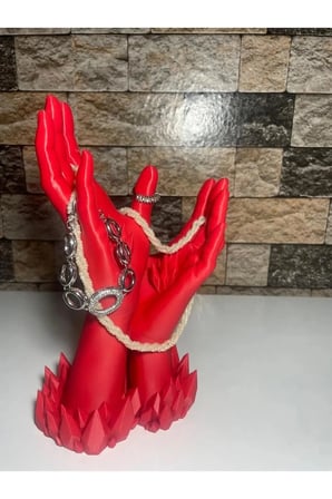 25 Cm Kristal Detaylı Dekoratif Takı Organizer El Manken Standı Mücevher Kolye Tasarım Sergi Yüzükk