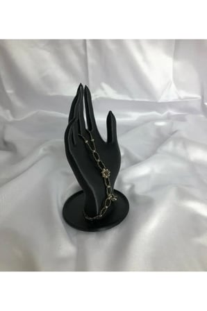 Siyah 18 CM Dekoratif Beyaz El Takı Mankeni, Yüzük Standı, Ürün Sergileme Standı, Organizer