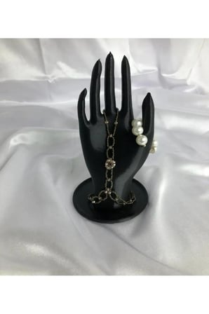 Siyah 18 CM Dekoratif Beyaz El Takı Mankeni, Yüzük Standı, Ürün Sergileme Standı, Organizer